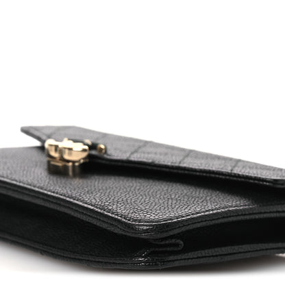 Chanel Grained Calfskin Quilted Cuba Wallet On Chain WOC Black 11 of 12