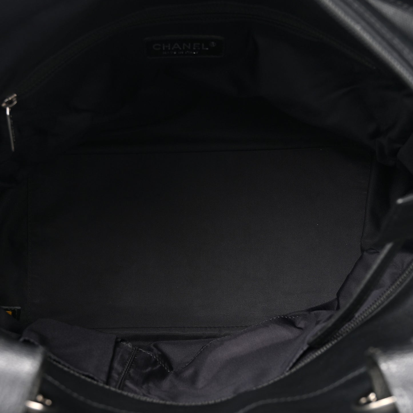 Coated Canvas Quilted Large Paris Biarritz Tote Black