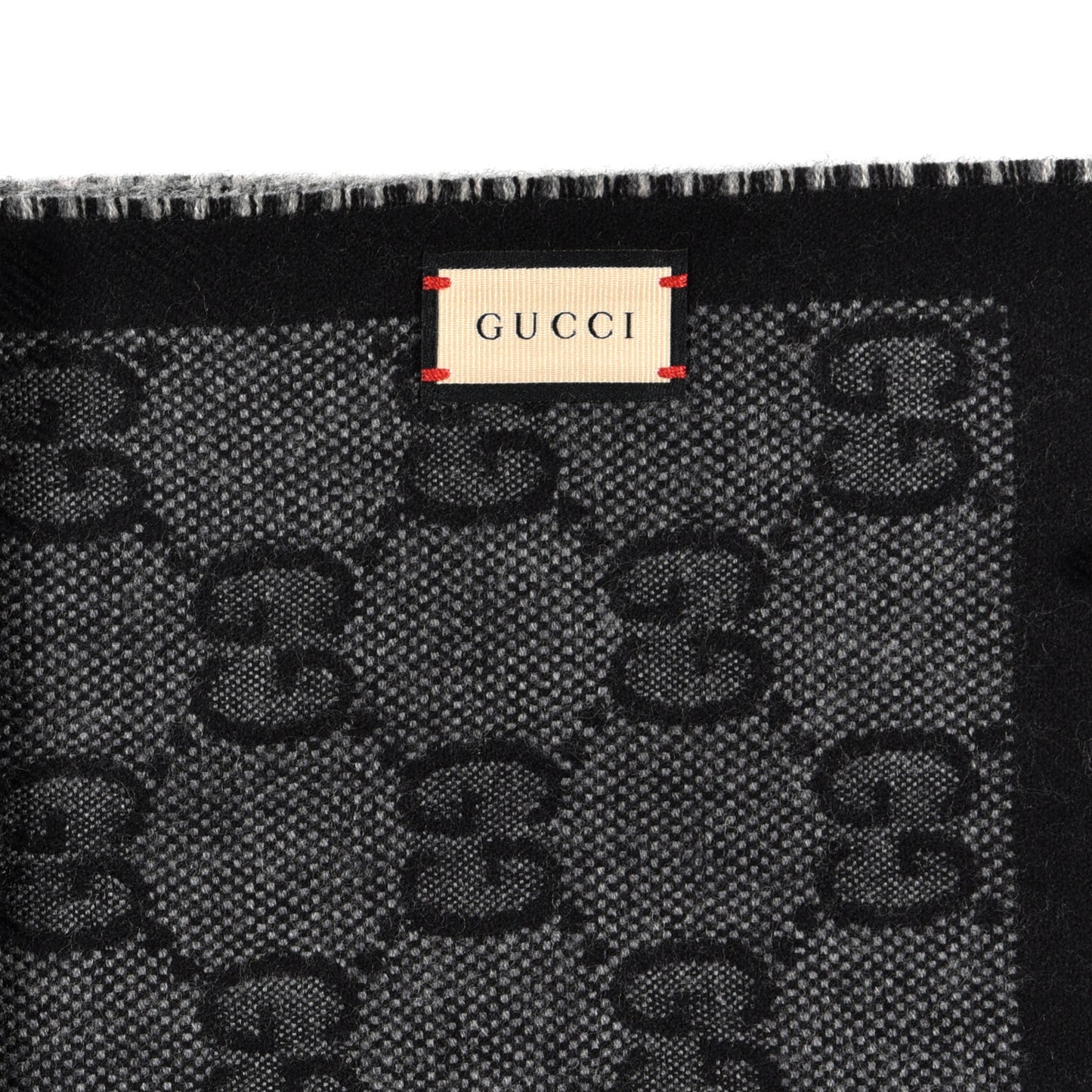 Wool GG Monogram Doubly G Scarf Anthracite Black