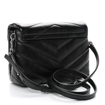 Saint Laurent Calfskin Y Quilted Monogram Toy Loulou Crossbody Bag Black 2 of 4