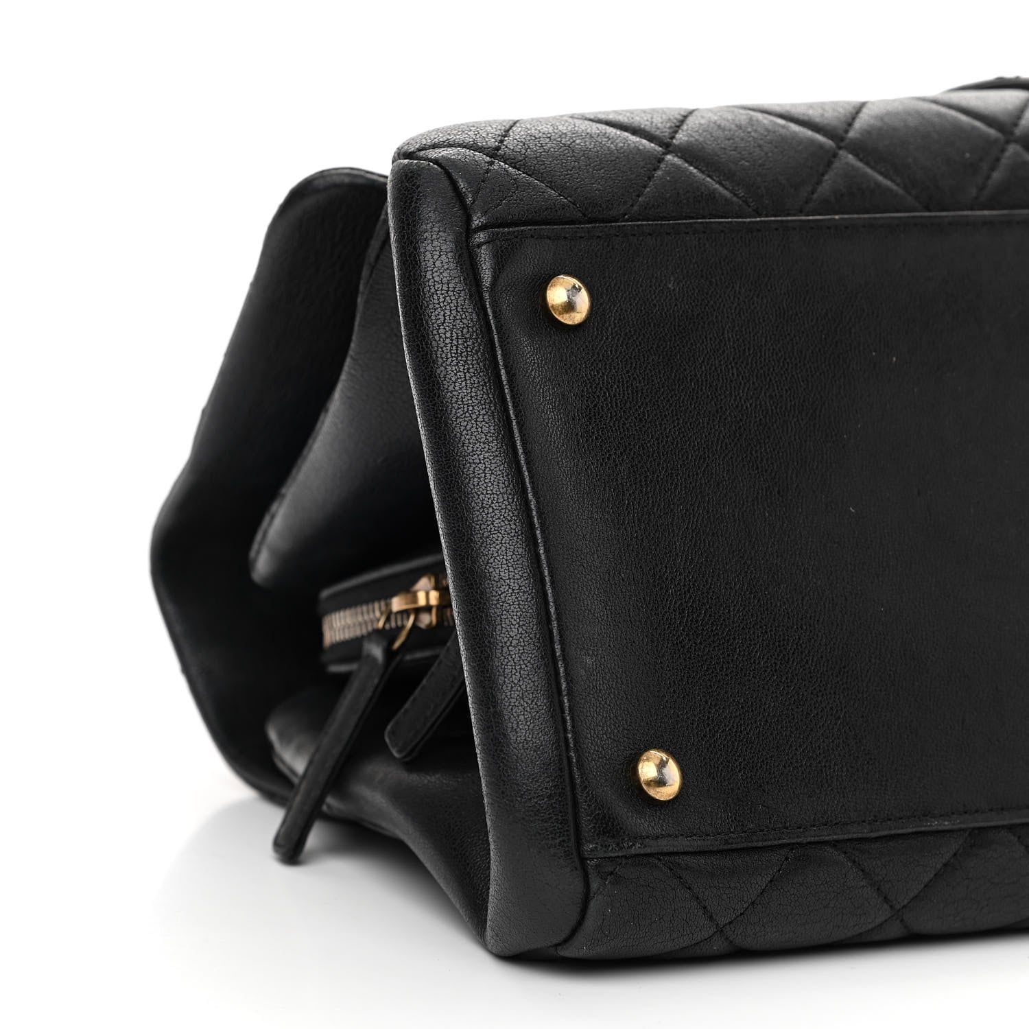Chanel Shiny Sheepskin Quilted Large Trapezio Flap Black 5 of 16