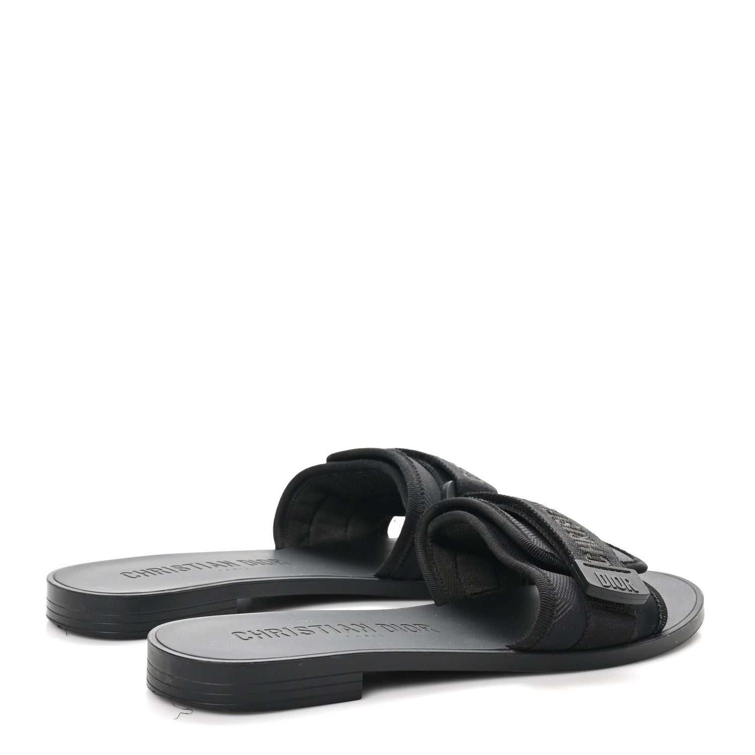 Christian Dior Technical Stretch Fabric Camouflage Dio(r)evolution Slide Sandals 39 Black Military 4 of 10