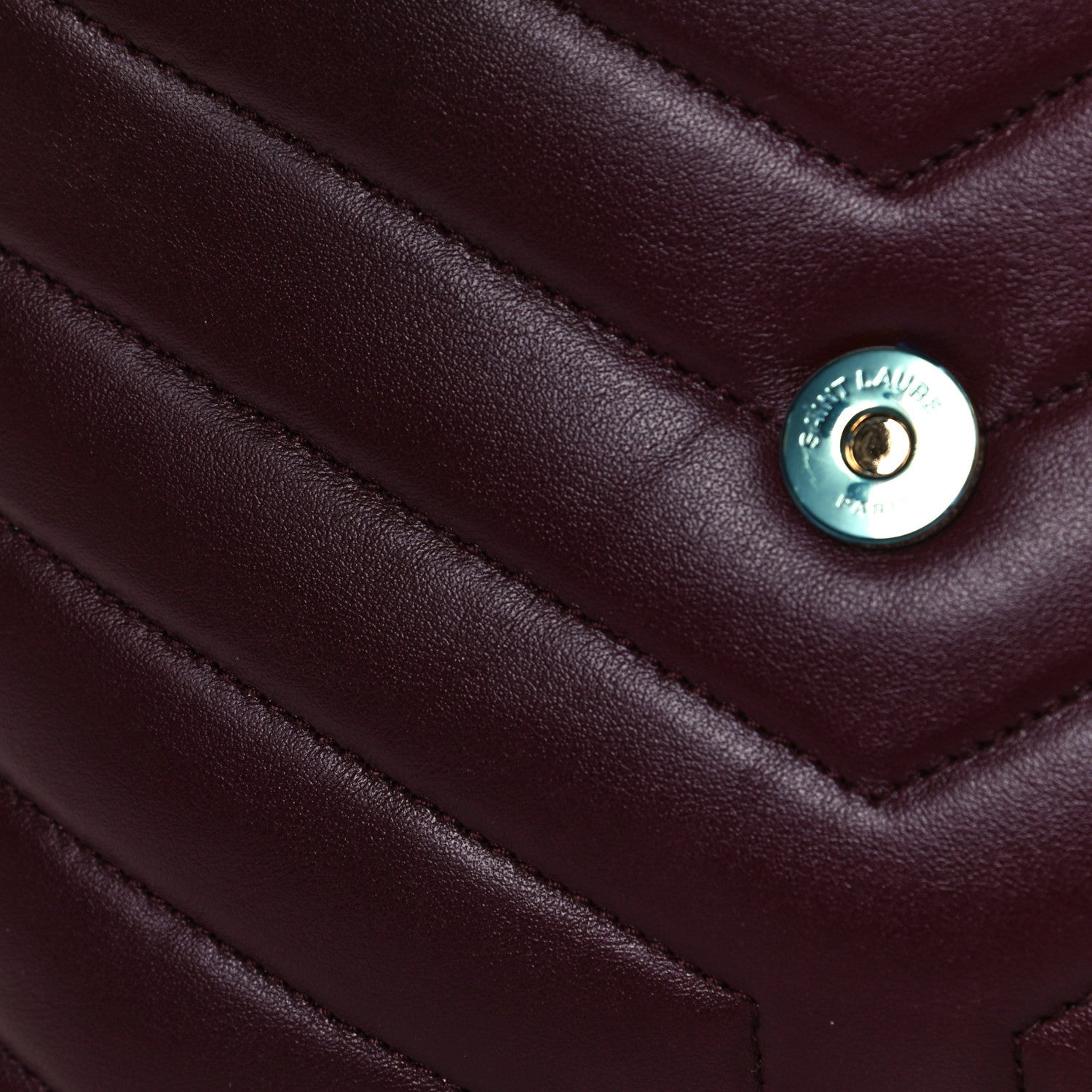 Saint Laurent Calfskin Y Quilted Monogram Small Loulou Chain Satchel Dark Legion Red 13 of 13