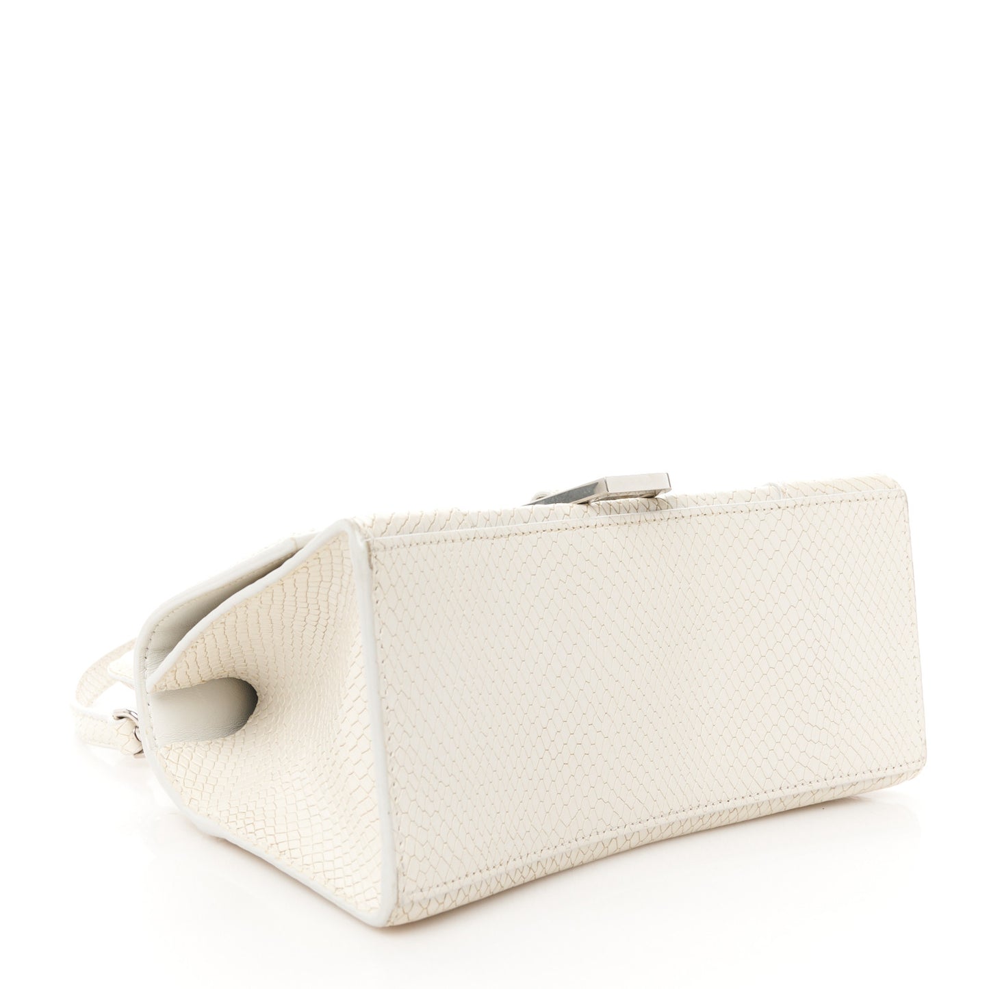Calfskin Snake Embossed Small Hourglass Top Handle Bag