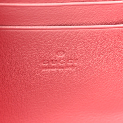 Gucci Azalea Calfskin Enamel Matelasse Diagonal Torchon GG Marmont Chain Wallet New Cherry Red Wild Rose 6 of 11