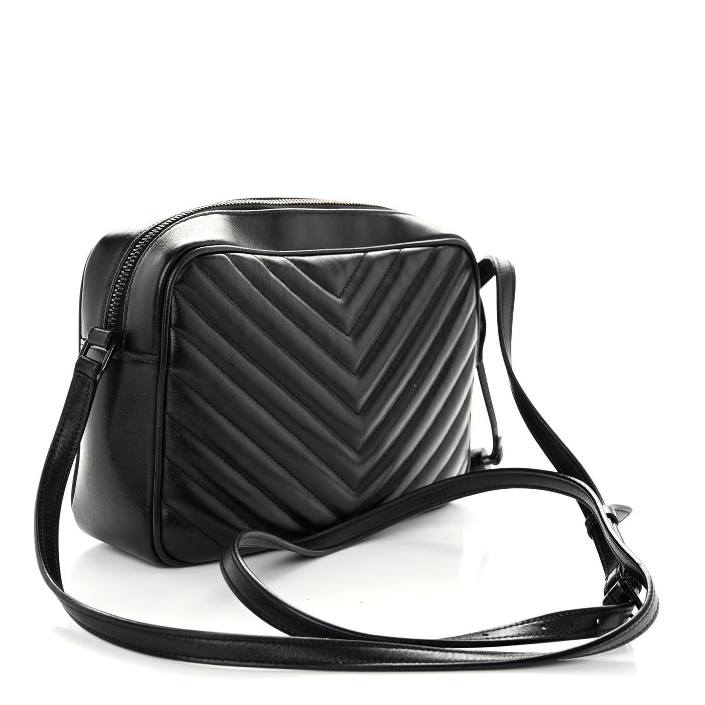 Calfskin Matelasse Monogram Monochrome Lou Camera Bag Black