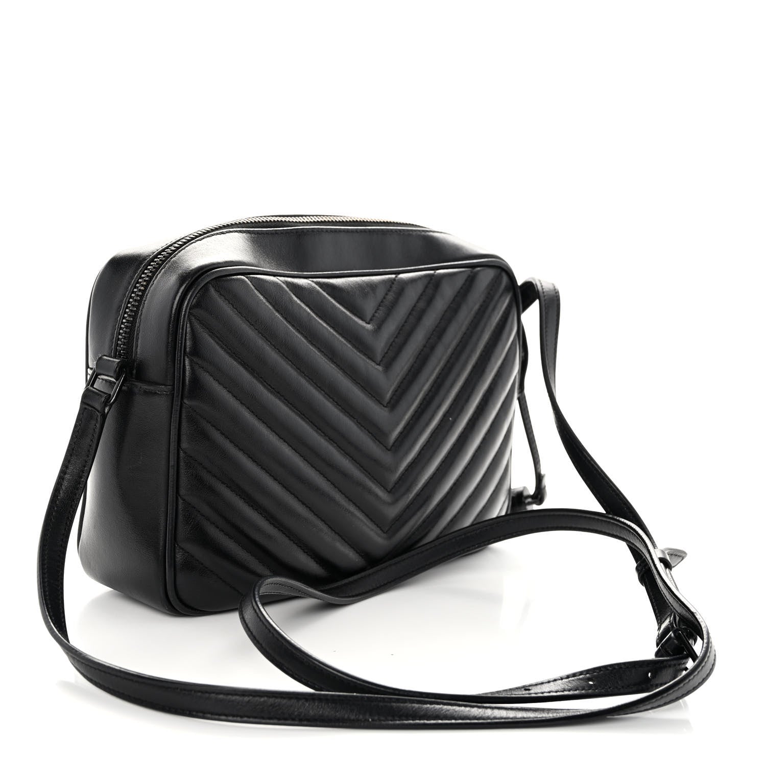 Saint Laurent Calfskin Matelasse Monogram Monochrome Lou Camera Bag Black 3 of 10