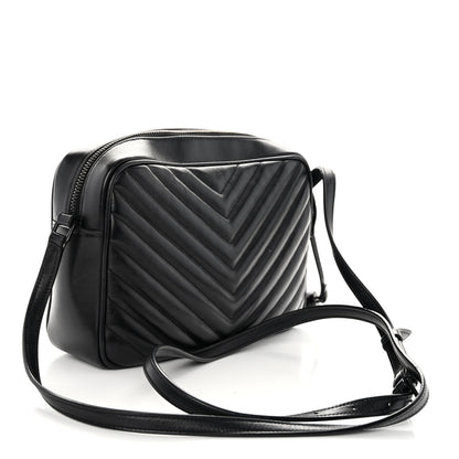 Saint Laurent Calfskin Matelasse Monogram Monochrome Lou Camera Bag Black 3 of 10