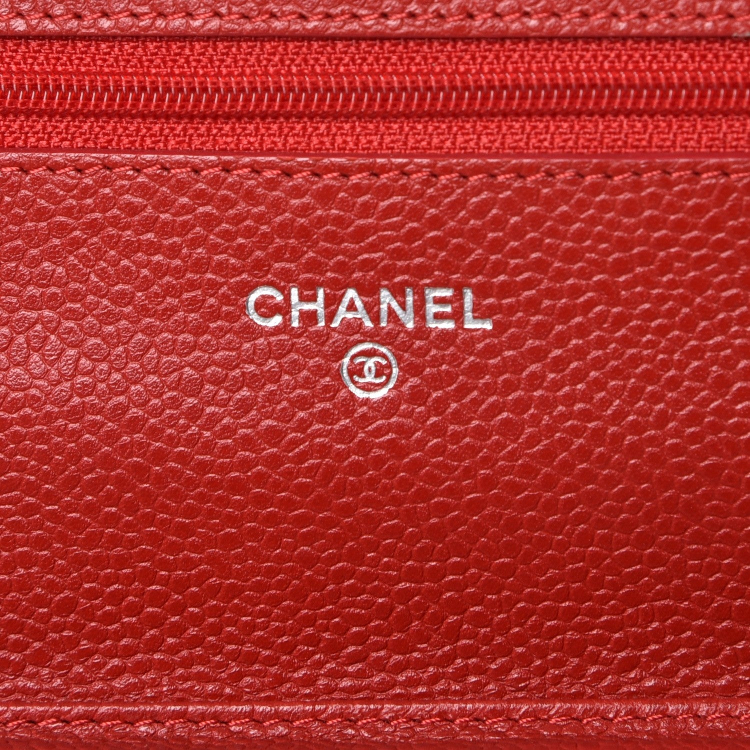 Chanel Caviar Quilted Wallet On Chain WOC Red 6 of 10