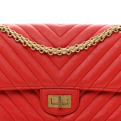 Chanel Calfskin Chevron Quilted 2.55 Reissue 225 Flap Red 5 of 15