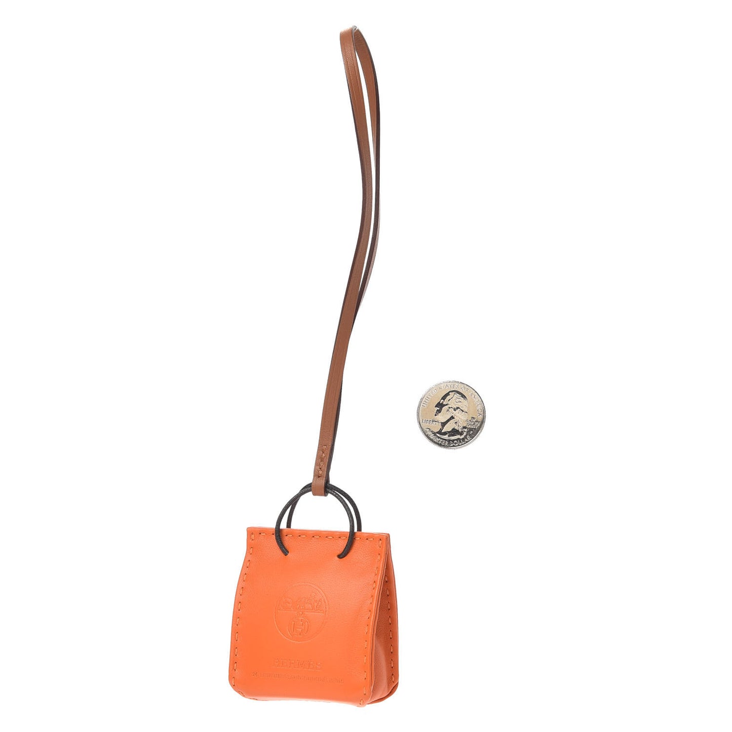 Milo Lambskin Swift Shopping Bag Charm Feu Gold