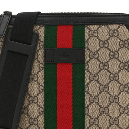Gucci GG Supreme Monogram Web Messenger Bag Black 8 of 10