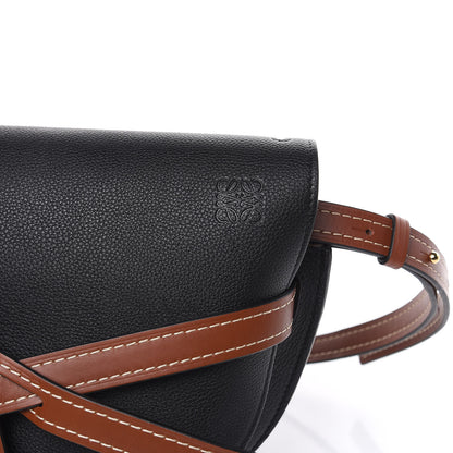 Loewe Grained Calfskin Small Gate Crossbody Bag Pecan Black 7 of 9