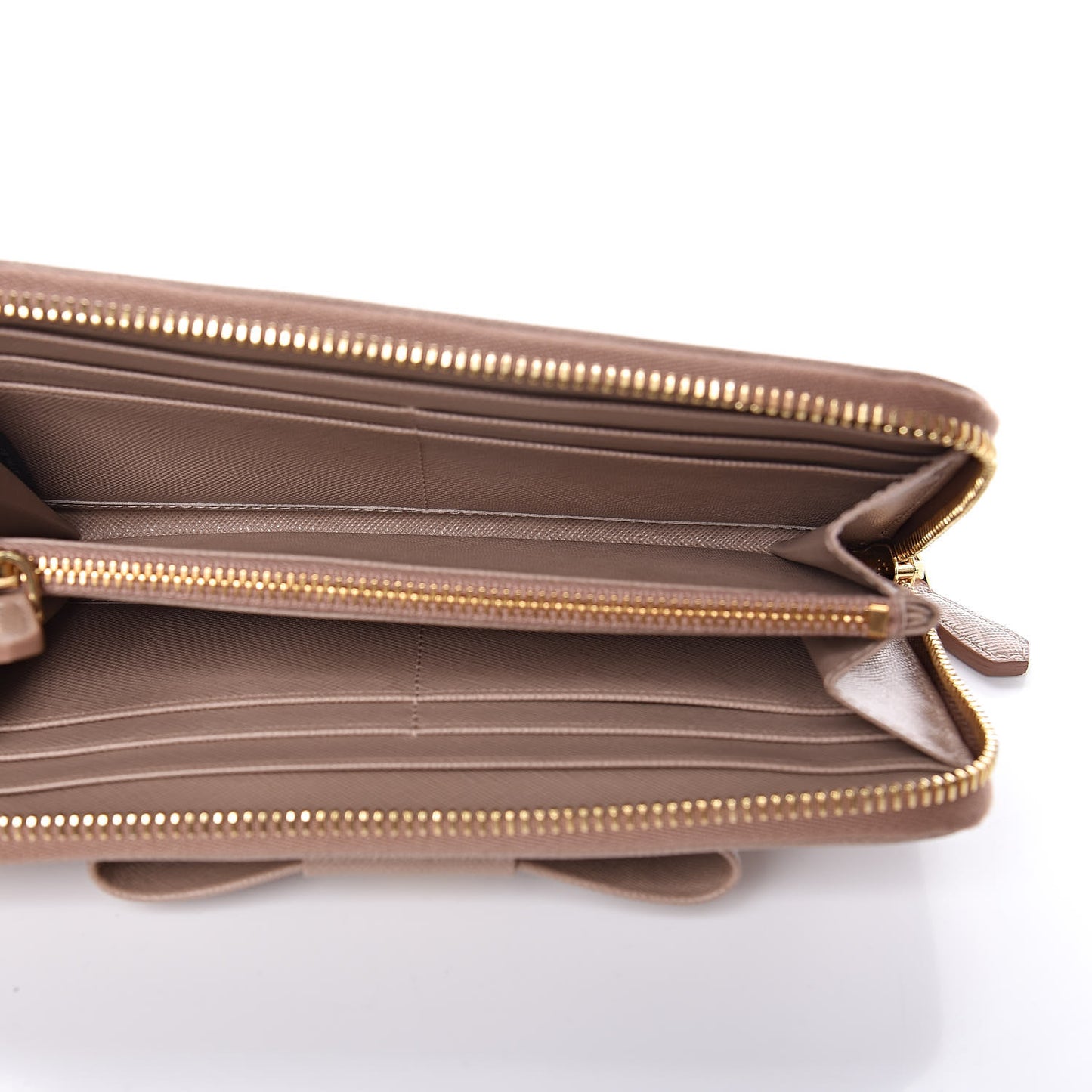 Saffiano Fiocco Bow Zip Around Wallet Cammeo