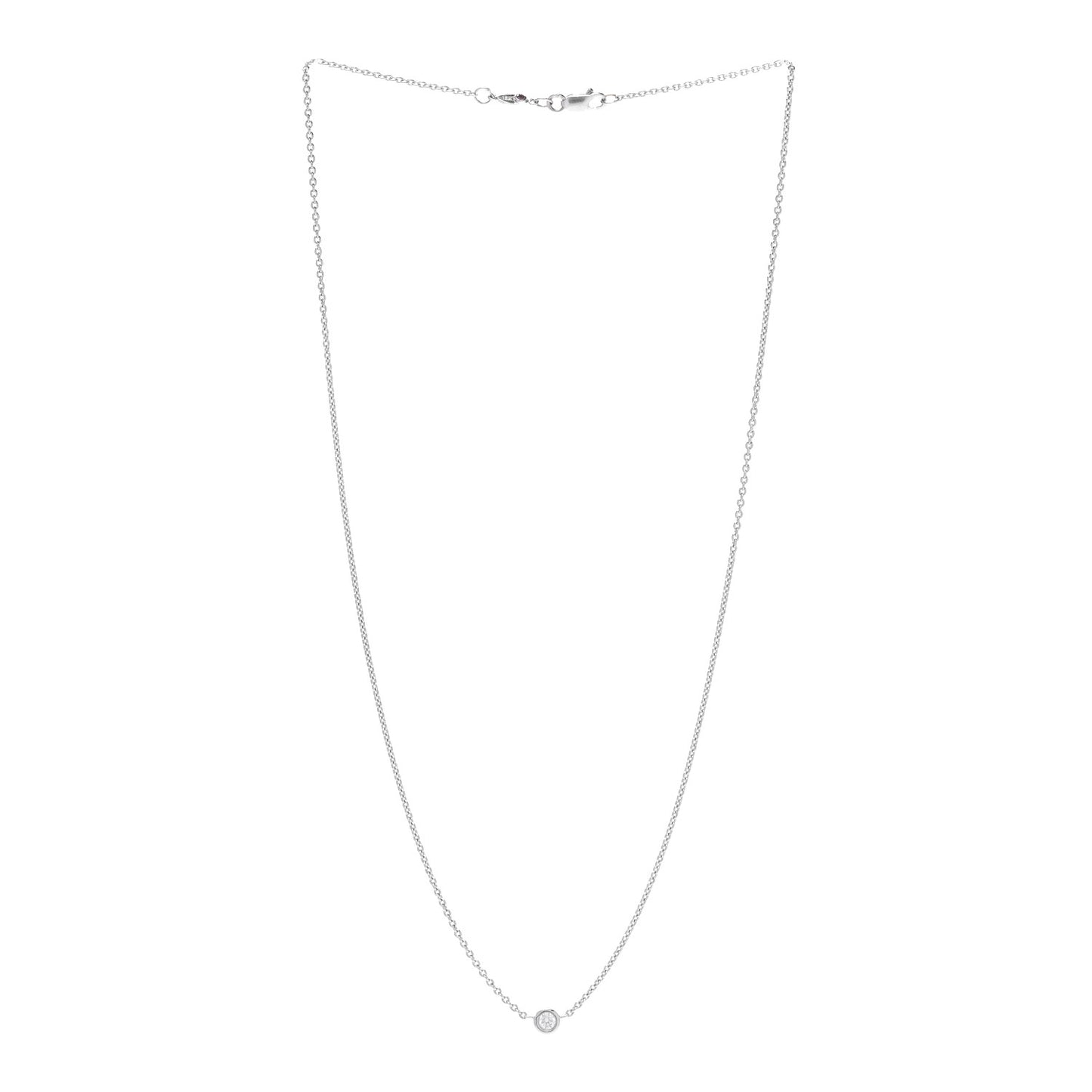 18K White Gold Diamond .10ct Diamonds By The Inch Necklace