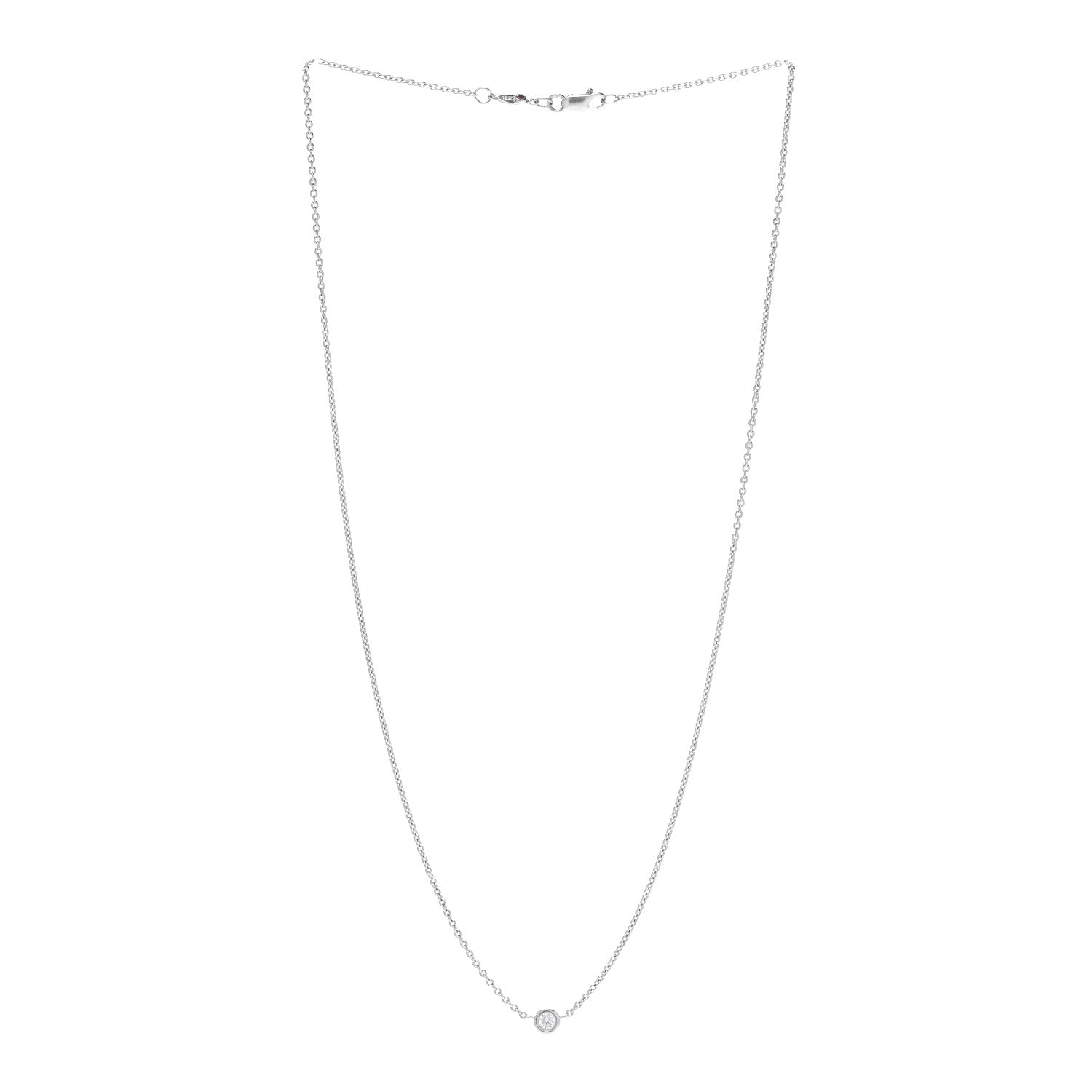 Roberto Coin 18K White Gold Diamond .10ct Diamonds By The Inch Necklace 3 of 5