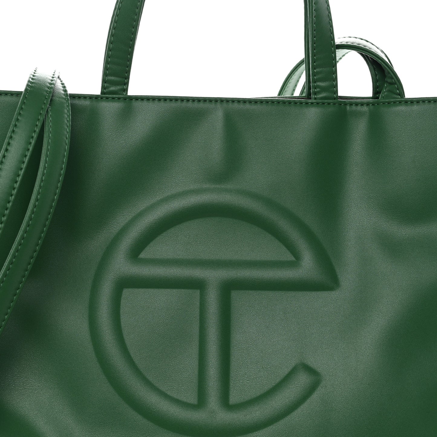 Vegan Leather Medium Shopping Bag Greenscreen