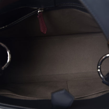 Fendi Vitello Century Opaco F is Fendi Bi-Color Regular Runaway Satchel Blue Notte Bordeaux 5 of 8