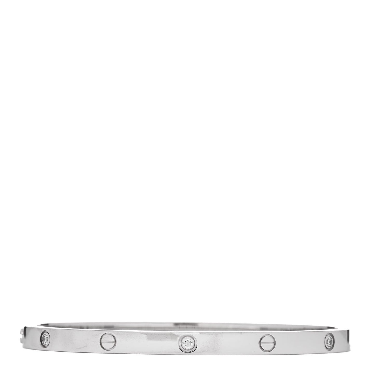 18K White Gold 6 Diamond Small LOVE Bracelet 15