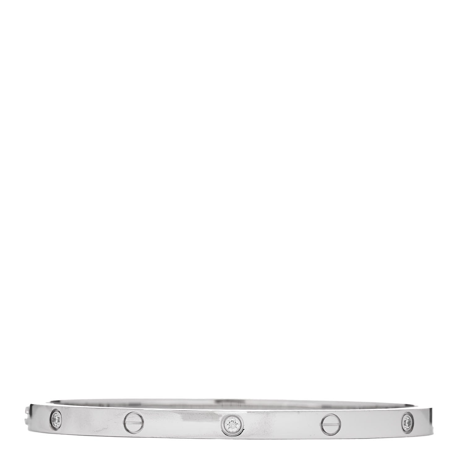 Cartier 18K White Gold 6 Diamond Small LOVE Bracelet 15 2 of 8