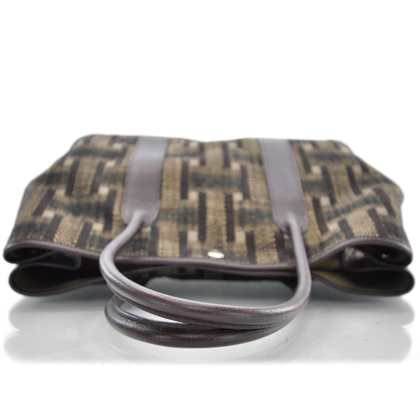Toile Leather Garden Party Tote Prune