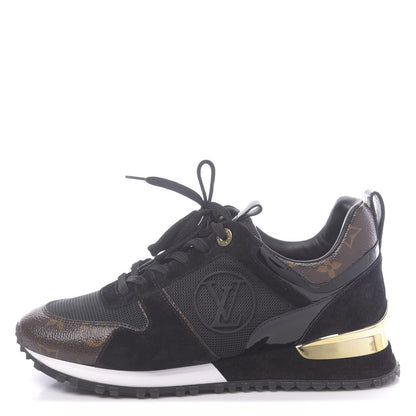 Louis Vuitton Suede Monogram Run Away Sneakers 38 Black 1 of 9