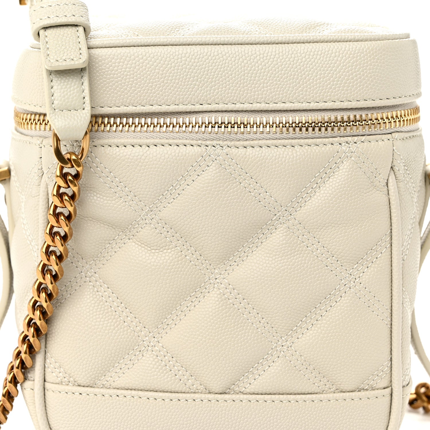 Saint Laurent Grain de Poudre Quilted 80's Vanity Bag Crema Soft 7 of 9
