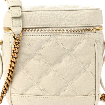 Saint Laurent Grain de Poudre Quilted 80's Vanity Bag Crema Soft 7 of 9