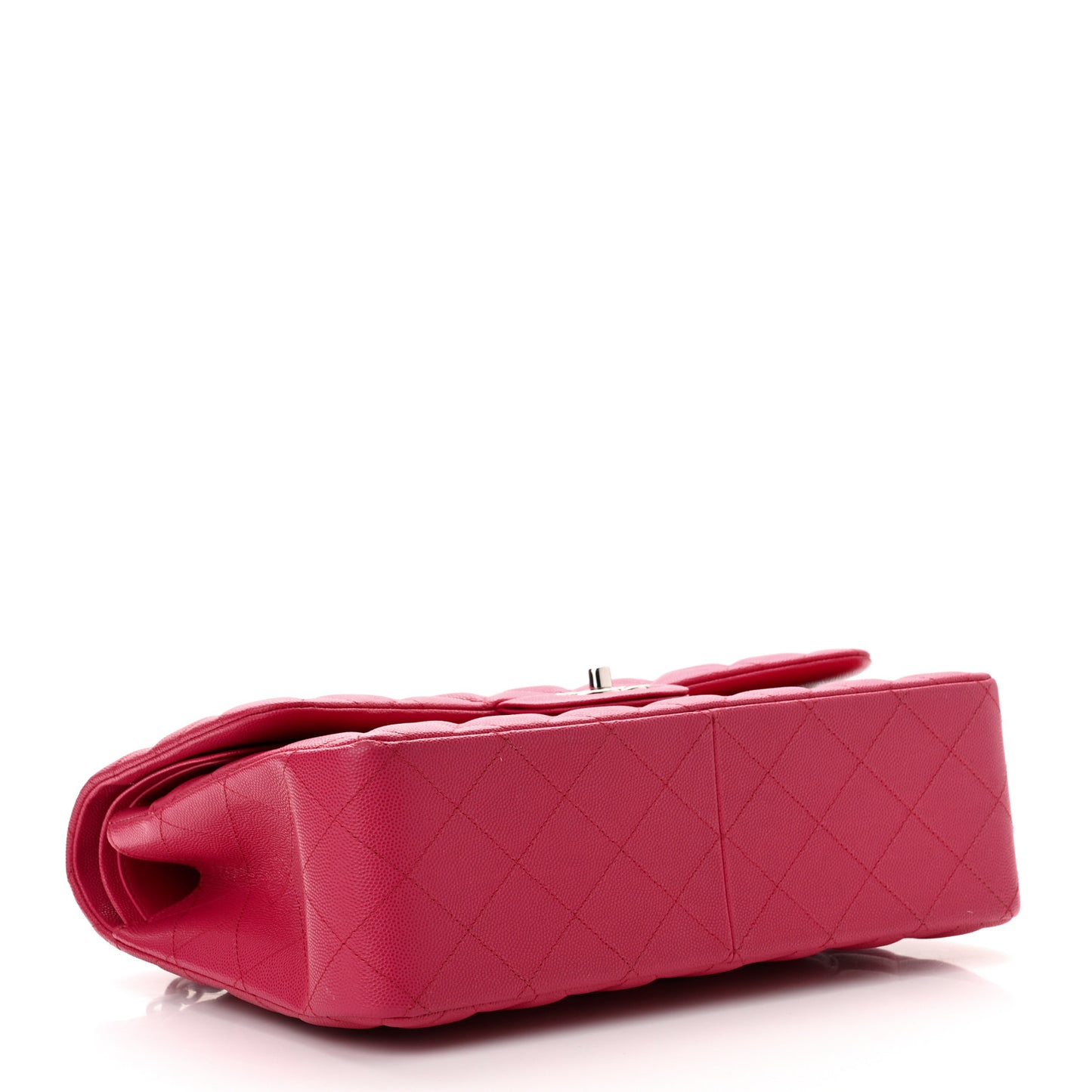 Caviar Quilted Jumbo Double Flap Dark Pink