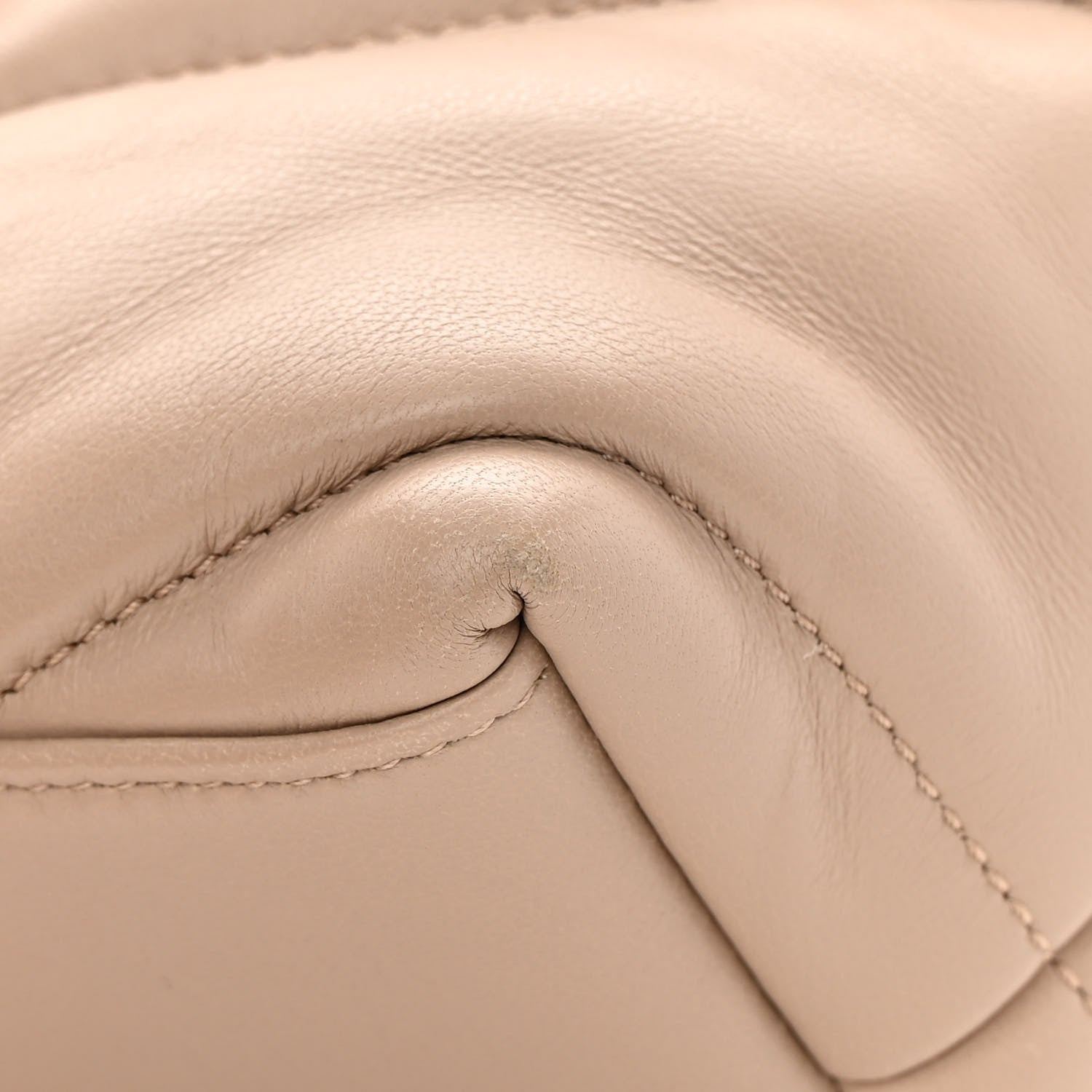 Saint Laurent Lambskin Quilted Small Loulou Puffer Monogram Chain Satchel Dark Beige 11 of 13