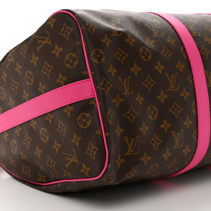 Louis Vuitton Monogram Macassar Keepall Bandouliere 50 Fuchsia 8 of 10