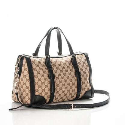 Gucci Monogram Cellarius Calfskin Large Boston Beige Ebony Black 3 of 8