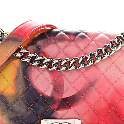 Chanel Printed Lambskin Quilted Medium Flower Power Boy Flap 8 of 11