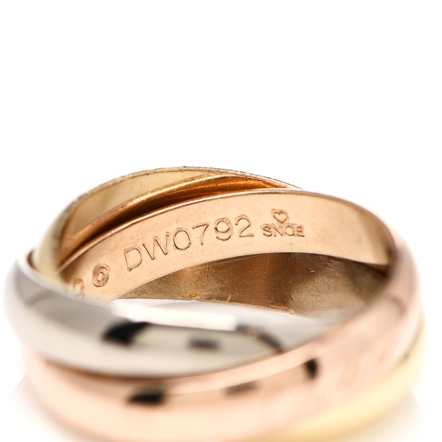18K Pink Yellow White Gold Classic Trinity Ring 49 4.75