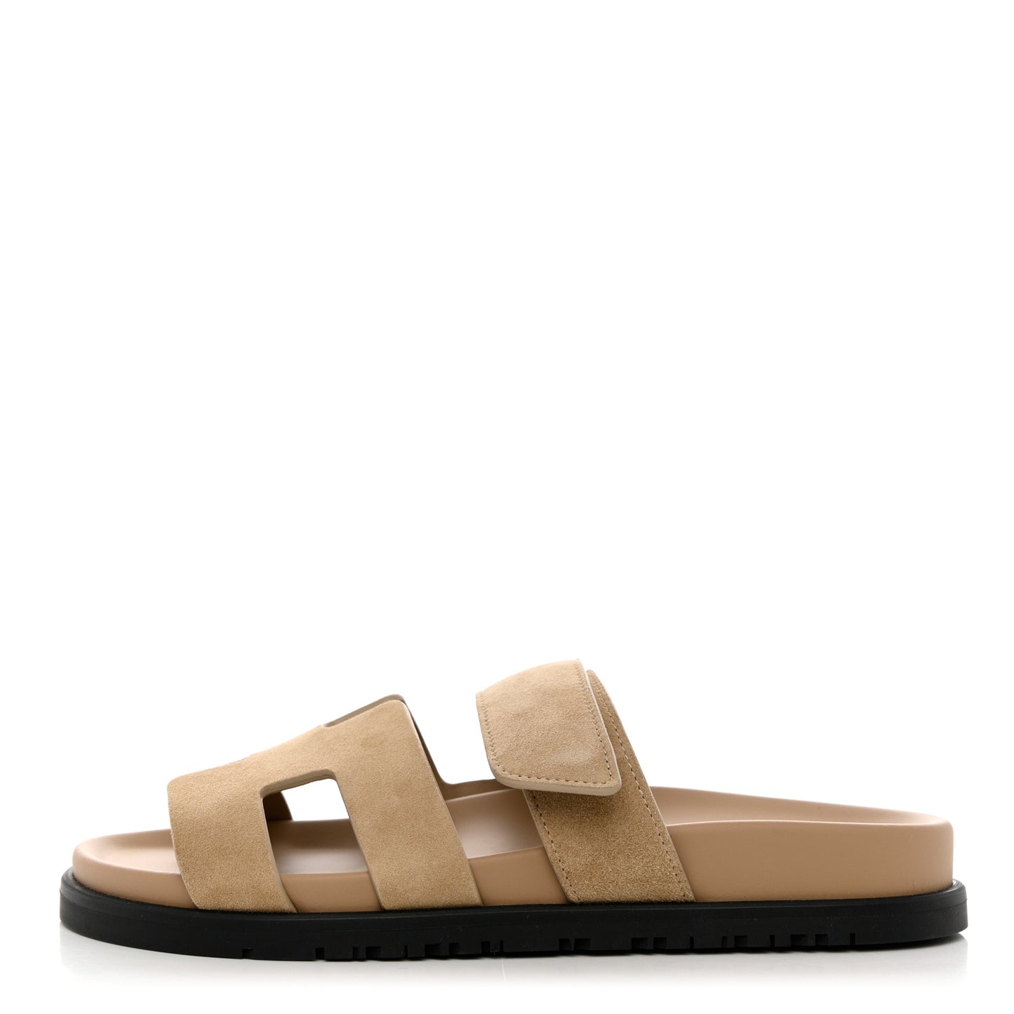 Suede Goatskin Womens Chypre Sandals 36.5 Beige Argile