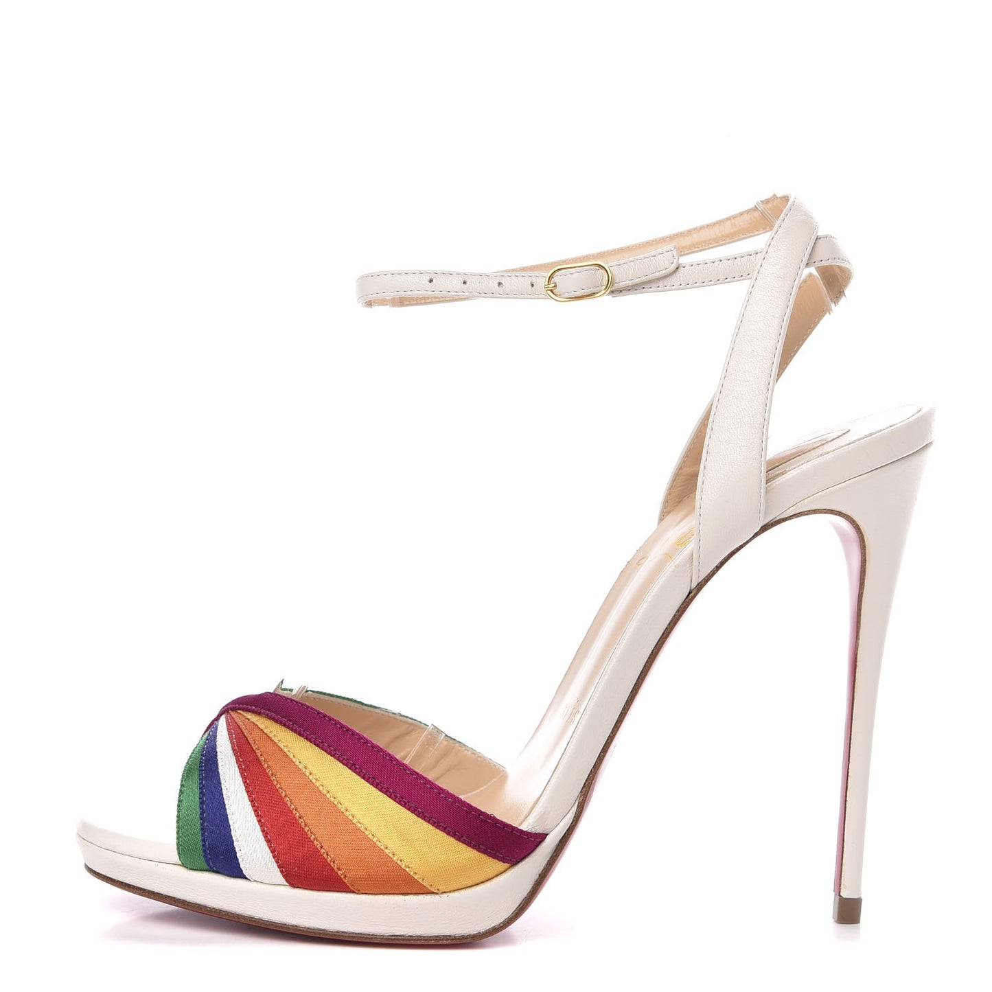 Shiny Nappa Naseeba 120 Sandals 37.5 Multicolor Latte