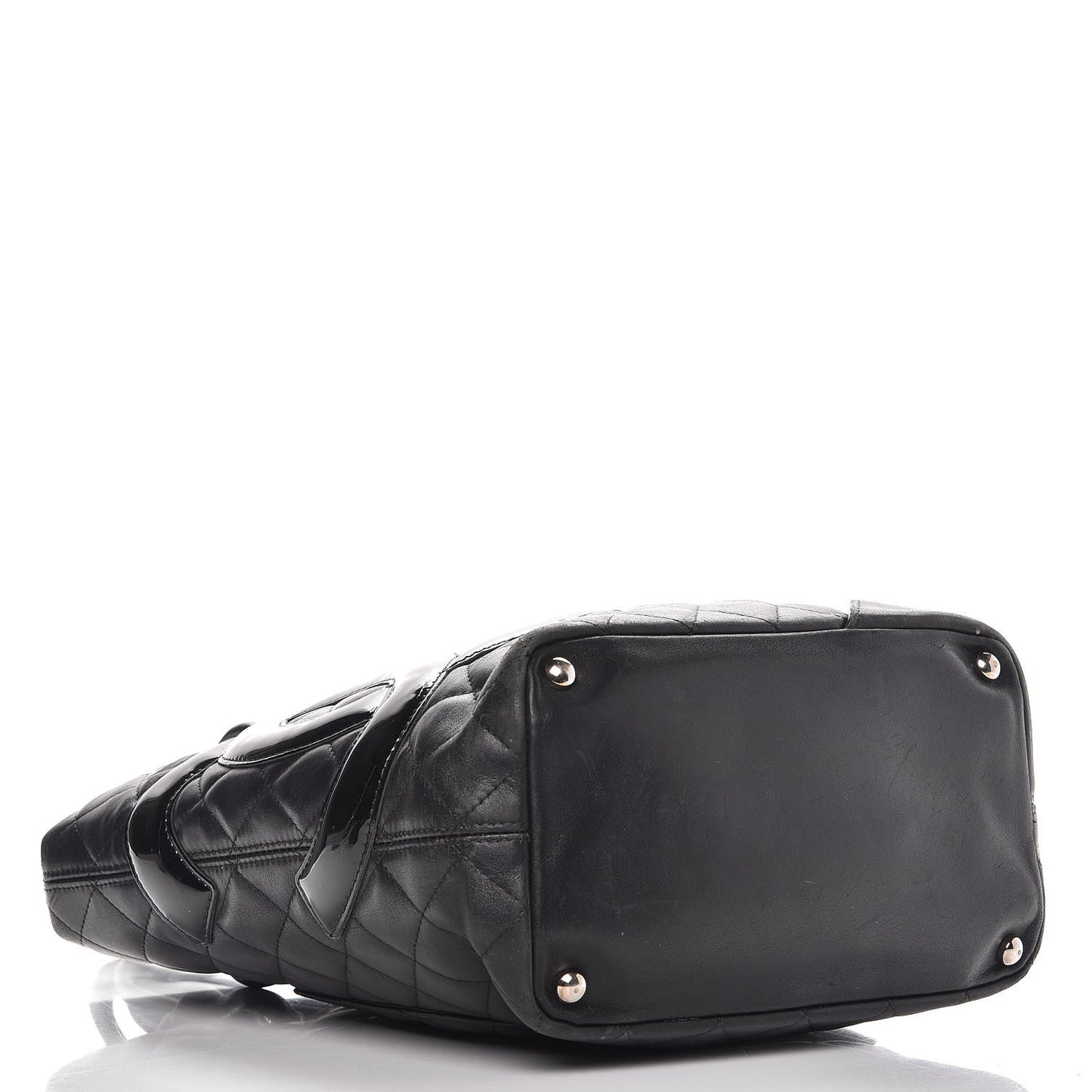 Calfskin Quilted Medium Cambon Tote Black