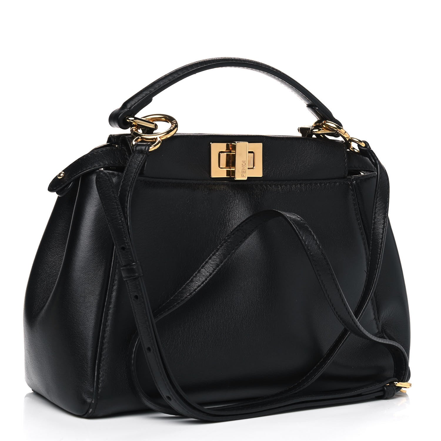 Fendi Nappa Mini Peekaboo Iconic Satchel Black 2 of 11