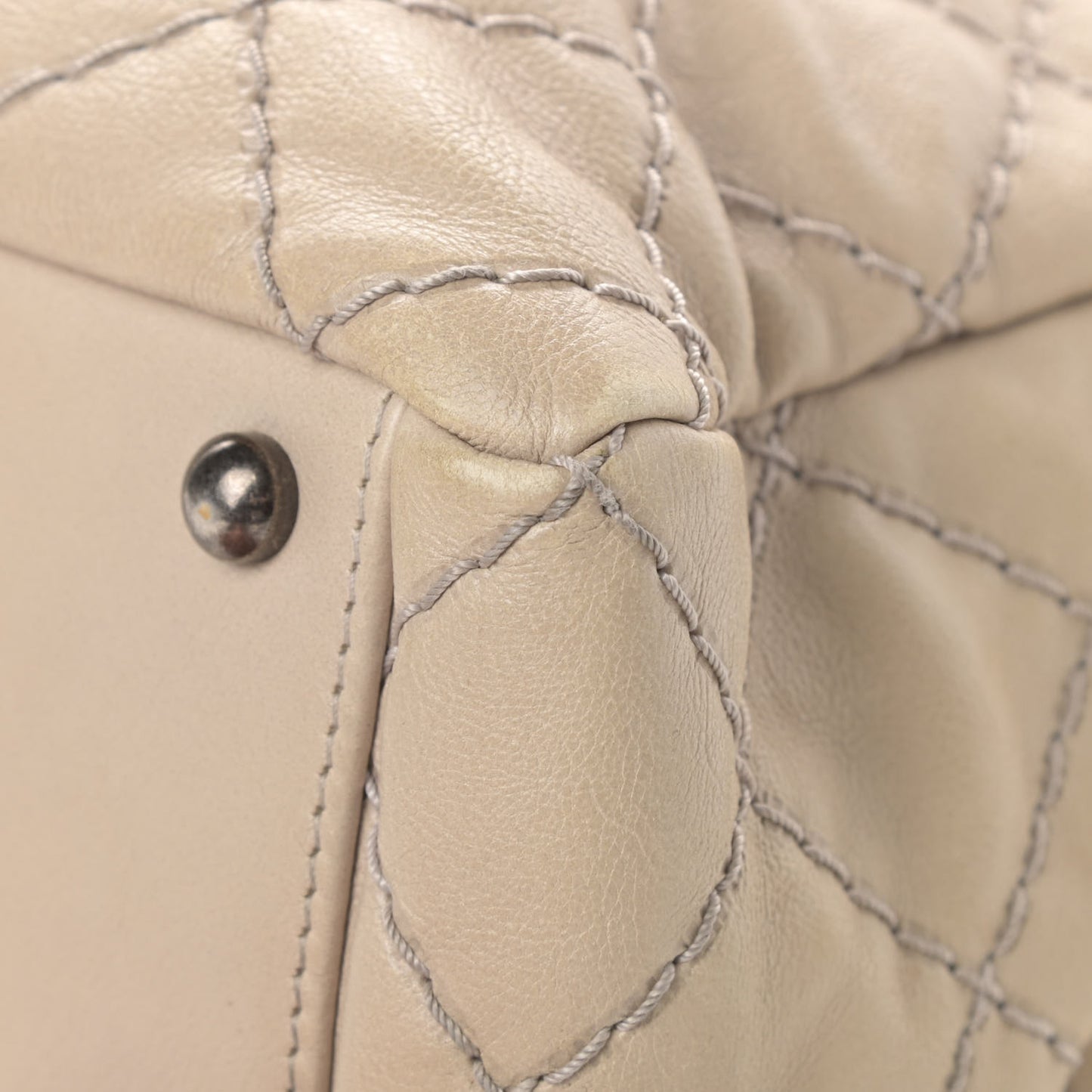 Calfskin Medium Stitch It Tote Beige
