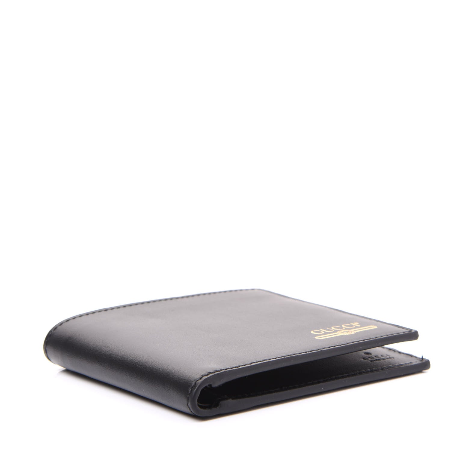 Gucci Plutone Calfskin Logo Bi-Fold Wallet Black 3 of 9
