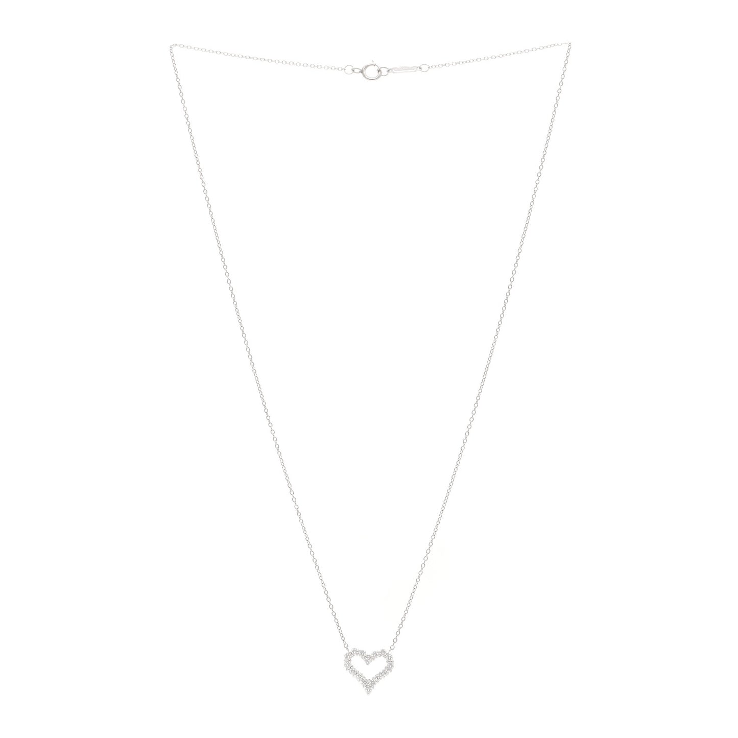 Platinum Diamond Mini Heart Pendant Necklace