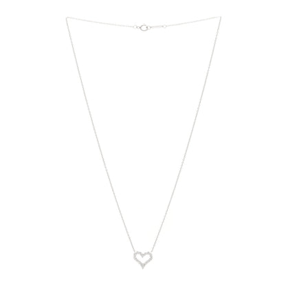 Tiffany Platinum Diamond Mini Heart Pendant Necklace 3 of 4