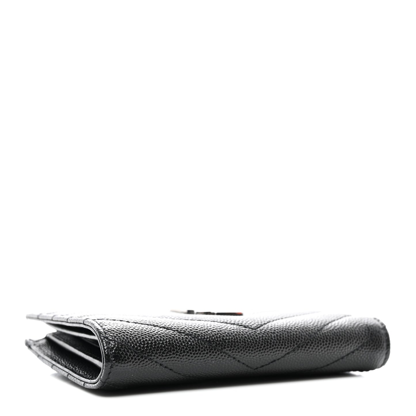 Grain De Poudre Matelasse Chevron Monogram Zipped Card Case Black