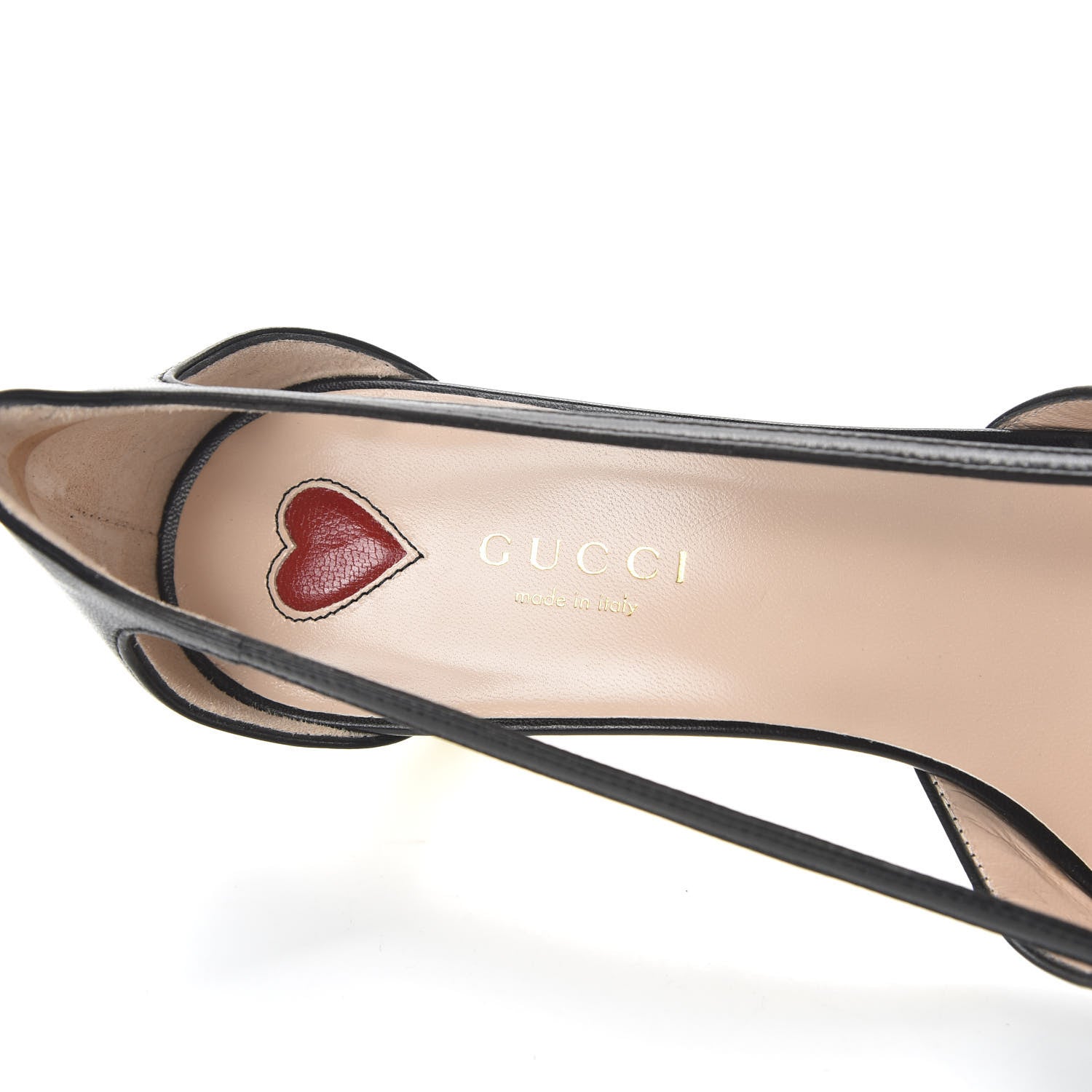 Gucci Nappa Cherry Pumps 38 Black 6 of 9