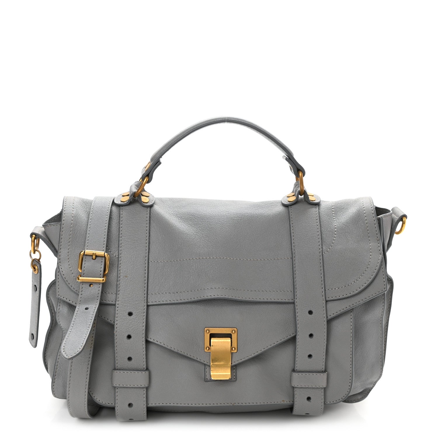 Proenza Schouler Lambskin Medium PS1 Satchel Concrete Grey 1 of 11