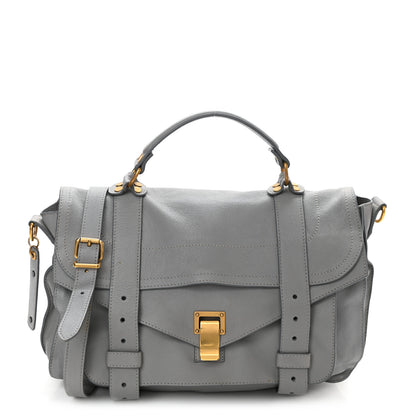 Proenza Schouler Lambskin Medium PS1 Satchel Concrete Grey 1 of 11