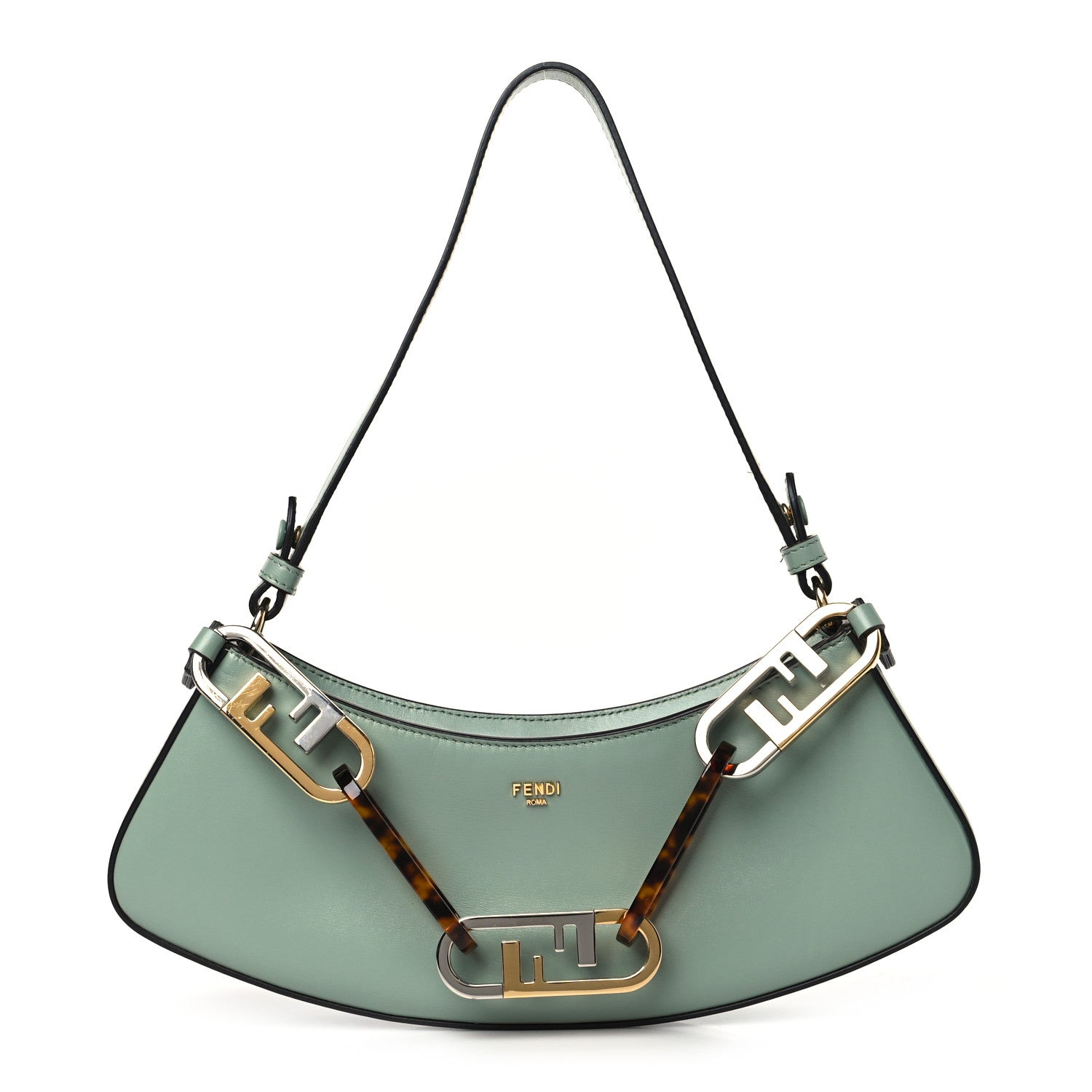 Fendi Vitello Palmellato Fendi O'Lock Swing Menta 1 of 10