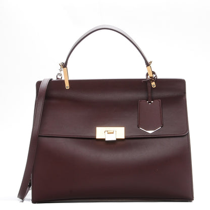 Balenciaga Smooth Calfskin Le Dix M Cartable Shoulder Bag Aubergine 1 of 10