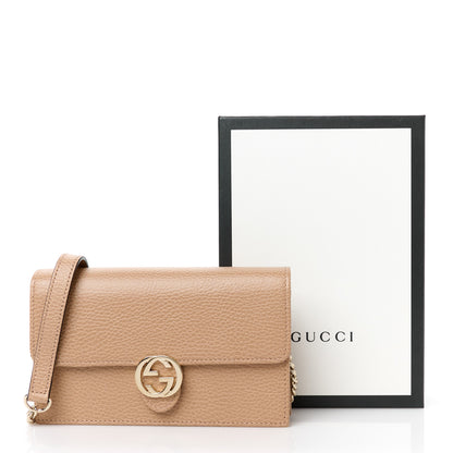 Gucci Dollar Calfskin Interlocking G Chain Wallet Camelia 11 of 11