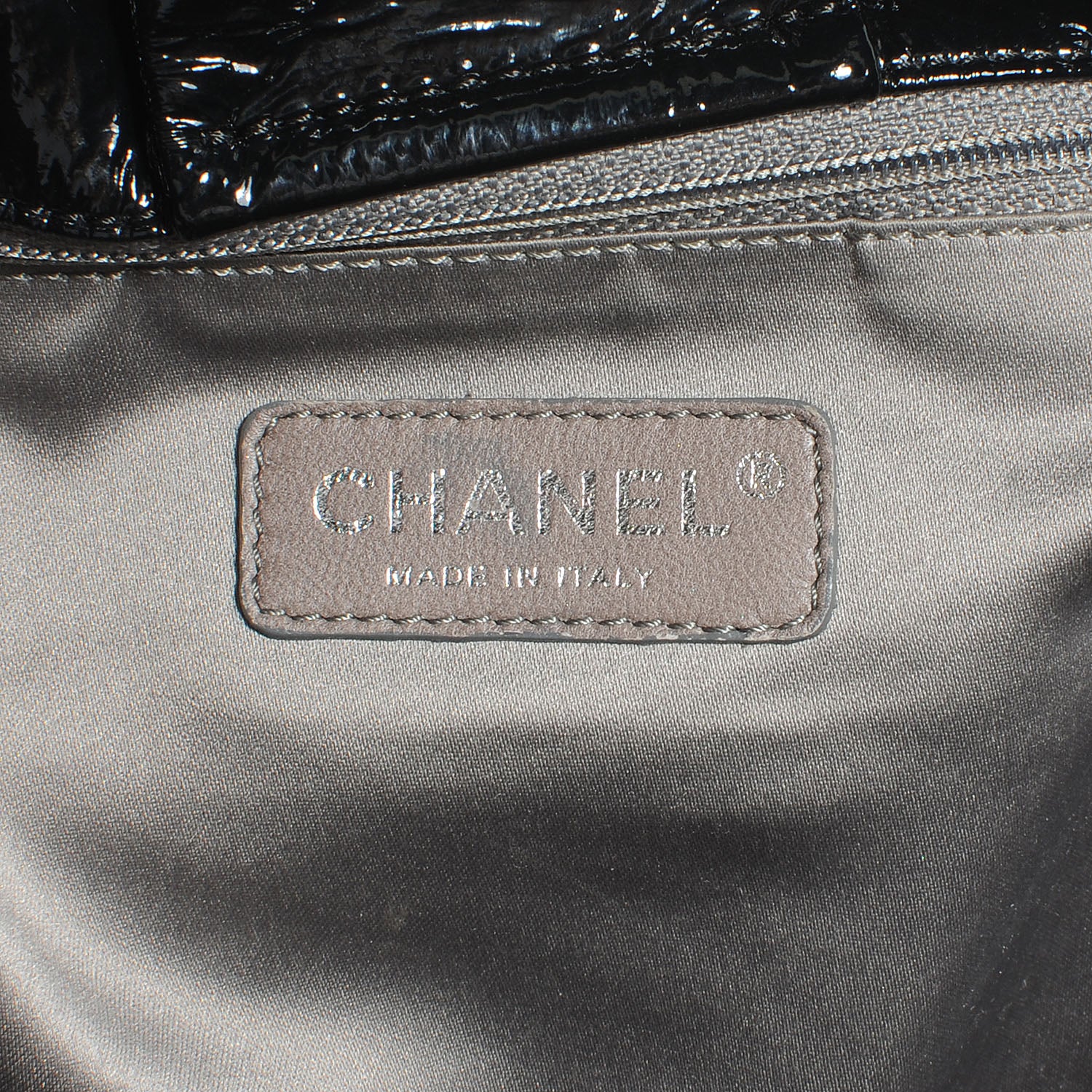 Chanel Vinyl Graphic Edge Accordion Flap Bag Black 6 of 7
